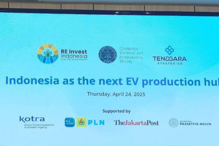 Janghee Lee, Director General KOTRA, menyampaikan pidato pada pembukaan RE Invest Indonesia 2025 bertema "Indonesia as the Next EV Production Hub", menyoroti kolaborasi Korea-Indonesia dalam transisi energi bersih.