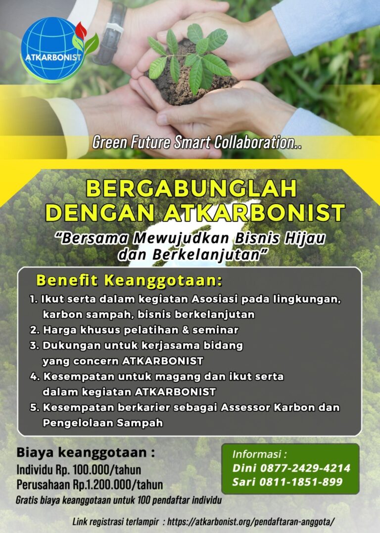 Bergabunglah dengan ATKARBONIST dan wujudkan karier impian sebagai Assessor Karbon! Dapatkan jaringan eksklusif, pelatihan harga khusus, dan peluang magang di bisnis hijau berkelanjutan.