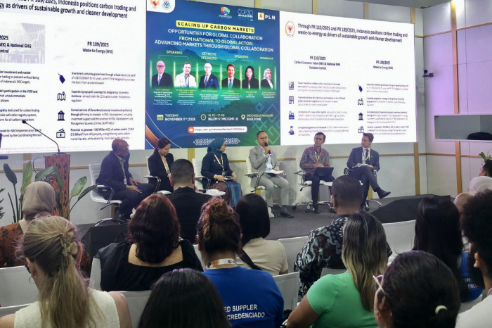 PLN tegaskan peran motor dekarbonisasi RI di COP30. Siapkan pasar karbon nasional transparan & kredibel, didukung potensi $250$ juta ton green attribute.