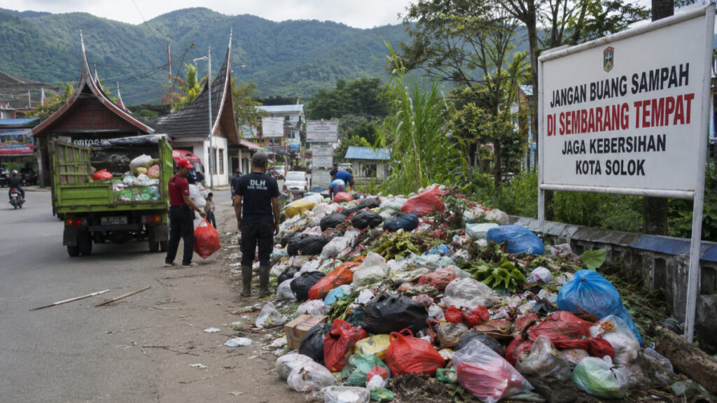 Gotong royong dan edukasi pengelolaan sampah di Solok dorong warga pilah sampah dari sumber demi lingkungan bersih.